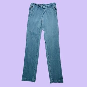 Pascucci Chino Pants Mens 31x34 (29x31) Blue Amiral Slim Straight Leg Button Fly
